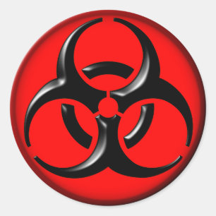 BioHazard Toxic - Red Ronde Sticker