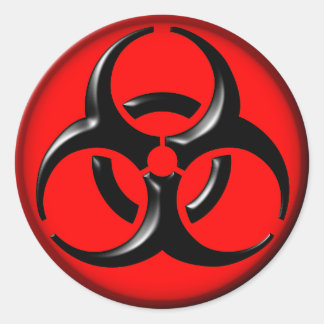 BioHazard Toxic - Red Ronde Sticker
