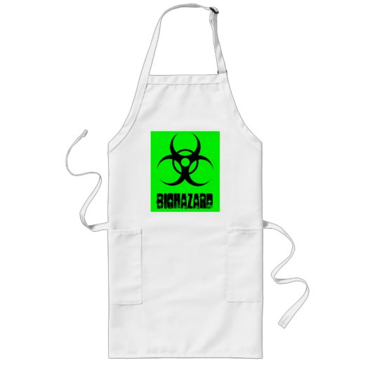 Biohazard w/ biohazard tekst Apron Lang Schort (Voorkant)