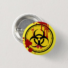 Biohazard Waarschuwingssymbool Bloody Zombie Ronde Button 3,2 Cm