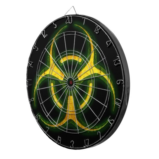 Biohazard Zombie Waarschuwing Dartbord (Voorkant Rechts)
