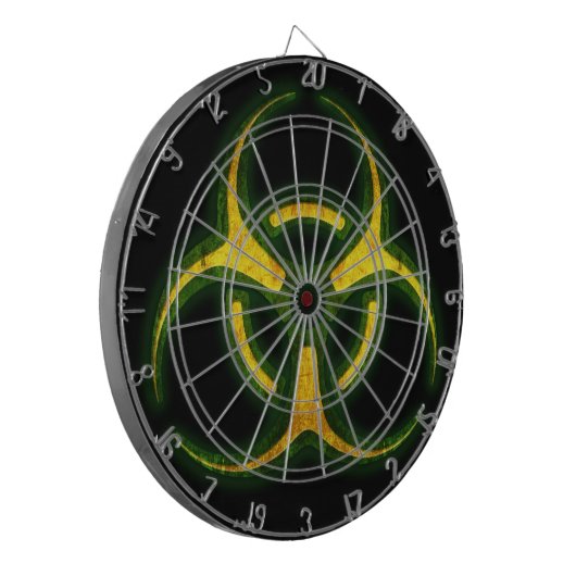 Biohazard Zombie Waarschuwing Dartbord (Voorkant Links)