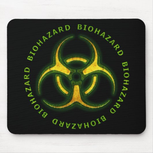 Biohazard Zombie Waarschuwing Muismat (Voorkant)