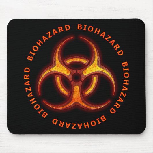 Biohazard Zombie Waarschuwing Muismat (Voorkant)