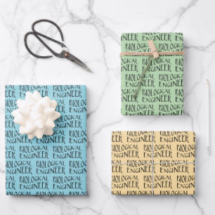 Biological Engineer Grey Wavy Text Inpakpapier Vel