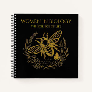 Biologie Bij & Gouden DNA Vierkant Notitieboek