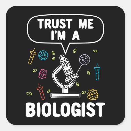 Biologie Bioloog Gift Vierkante Sticker (Voorkant)