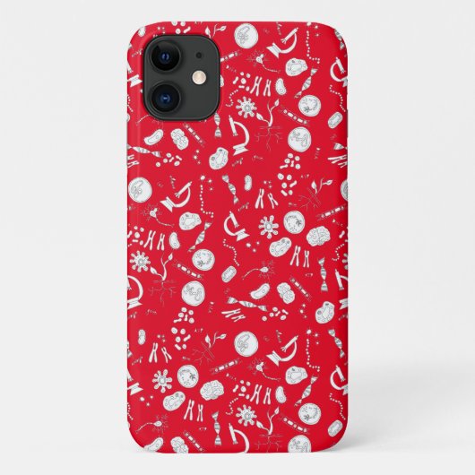Biologie diagram ontwerp wit en rood Case-Mate iPhone case (Achterkant)