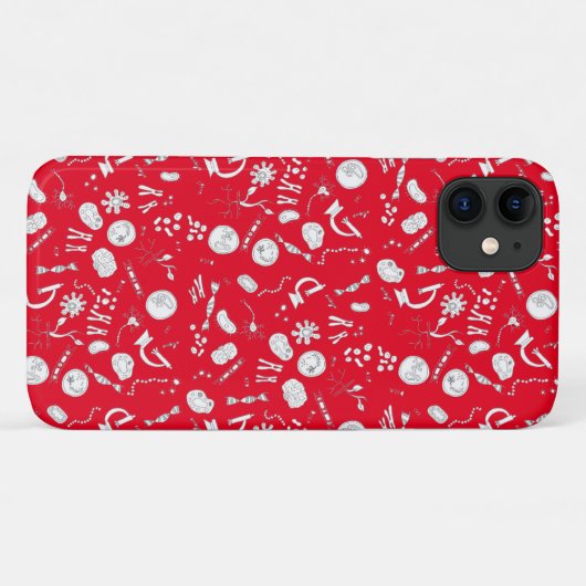 Biologie diagram ontwerp wit en rood Case-Mate iPhone case (Achterkant (horizontaal))
