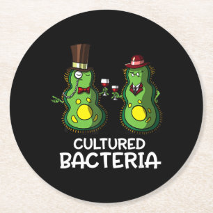 biologie gekweekte bacteriën grappige studentenwe ronde kartonnen onderzetter