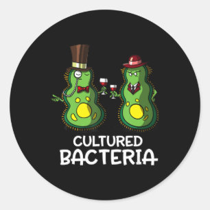 biologie gekweekte bacteriën grappige studentenwe ronde sticker