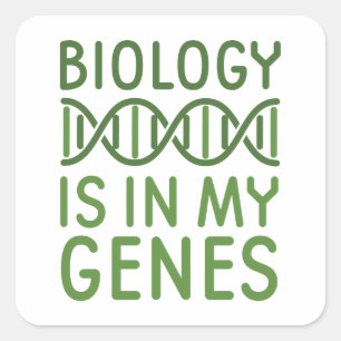 Biologie in mijn genen vierkante sticker