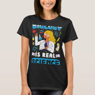 Biologie is echte wetenschap grappige bioloog kost t-shirt