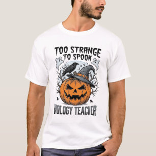 Biologie Leraar Halloween Shirt Griezelige Pompoen