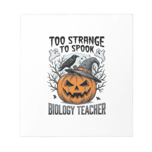 Biologie Leraar Halloween Shirt Griezelige Pompoen Notitieblok