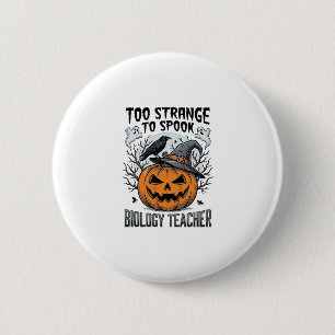 Biologie Leraar Halloween Shirt Griezelige Pompoen Ronde Button 5,7 Cm