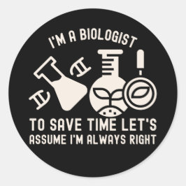 Biologie Major, Biologie Lover4 Ronde Sticker