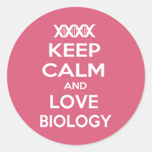 Biologie van kalk en liefde behouden ronde sticker