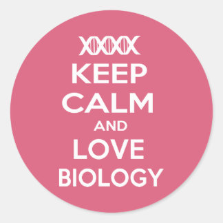Biologie van kalk en liefde behouden ronde sticker