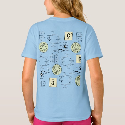 Biologie Wetenschap Studentencel Genetica Neuron N T-shirt (Achterkant)