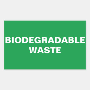 Biologisch afbreekbaar afvalbord rechthoekige sticker