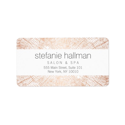 Biologisch Beauty Roos Gold Tree Rings Pattern Etiket (Voorkant)