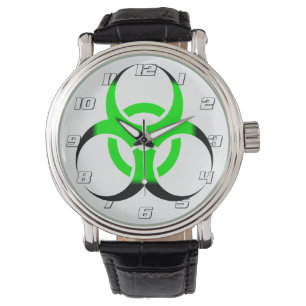 Biologisch Biohazard Symbool groen en zwart Horloge