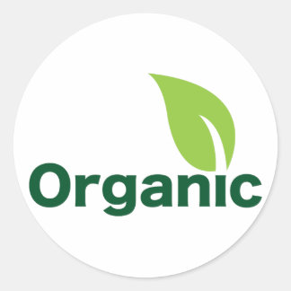 Biologisch blad ronde sticker