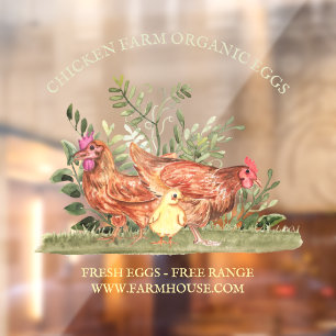 Biologisch ei van Chicken Farm Chick Raamsticker