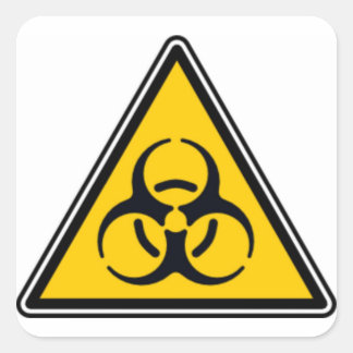 Biologisch gevaar 02 vierkante sticker