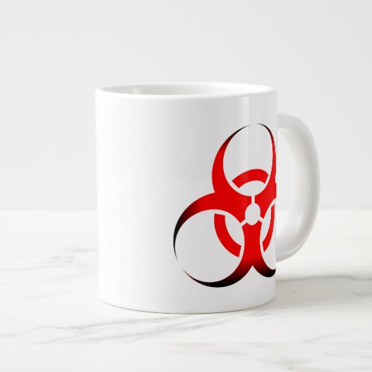 Biologisch gevaar Symbool rood en zwart Extra Grote Beker (Voorkant rechts)