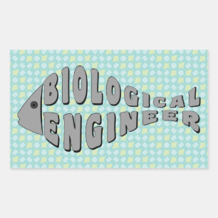 Biologisch ingenieur Grijze Vis Rechthoekige Sticker