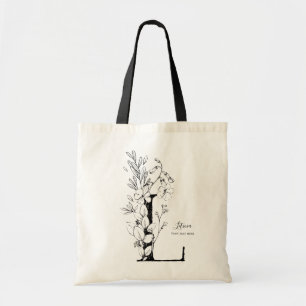 Biologisch landbouwbedrijf Floral Letter L-monogra Tote Bag