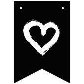 Biologisch minimalistisch natuurlijk bruiloft zwar vlaggetjes (Eerste vlag)