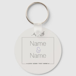 Biologisch minimalistisch natuurlijk trouwdesign B Sleutelhanger