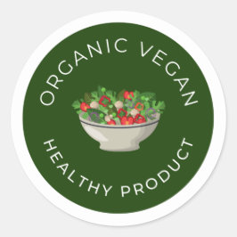 Biologisch vegan, gezond voedsel ronde sticker
