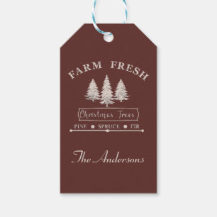 Biologisch verse kerstbomen cadeaulabel