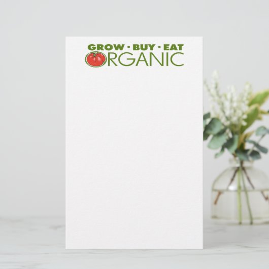 Biologisch voedsel briefpapier (Staand voorkant)