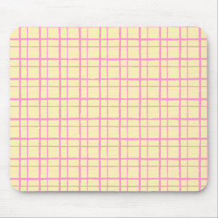 Biologisch Wobbly Check Grid Patroon Zonnegoudgeel Muismat