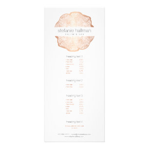 Biologische Beauty Roos Gold Tree Rings Salon Reclamekaart