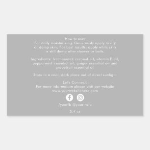 Biologische Bedrijfs Schoonheidsproduct Ingrediënt Rechthoekige Sticker