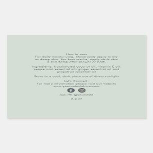 Biologische Bedrijfs Schoonheidsproducten Ingredie Rechthoekige Sticker