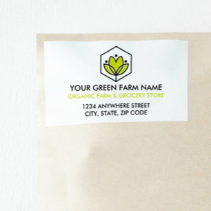 Biologische bladbloem Hexagon Boeren & Landbouw Etiket