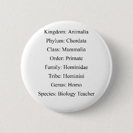 Biologische classificatie - Biologische leraar Ronde Button 5,7 Cm