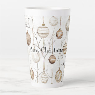 Biologische Cream Tan Kerst Ornamenten Latte Mok