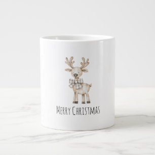 Biologische Cream Tan Rendier Kerstmis Extra Grote Beker