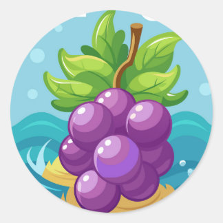 Biologische druiven ronde sticker