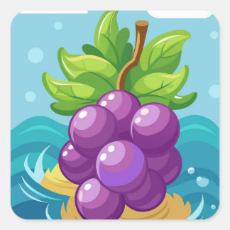 Biologische druiven vierkante sticker