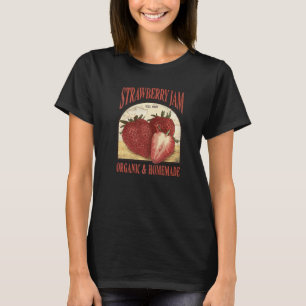 Biologische en zelfgemaakte aardbeienjam vintage b t-shirt