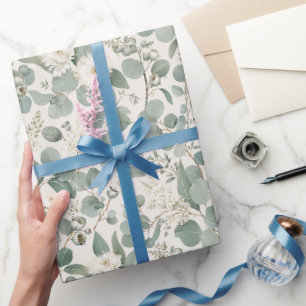 Biologische Eucalyptus en Moderne Bloemen Cadeaupapier